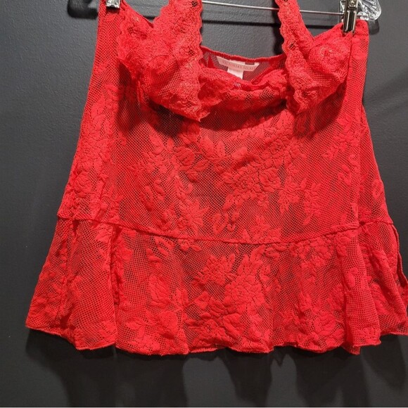 2012 Victoria's Secret Red Full Lace Halter Top Super Mini Dress  Sz XL - Picture 8 of 10